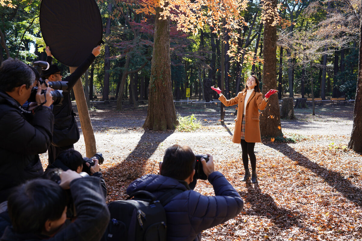 秋のポートレート撮影講座 駒沢オリンピック公園 写真の学校 東京写真学園